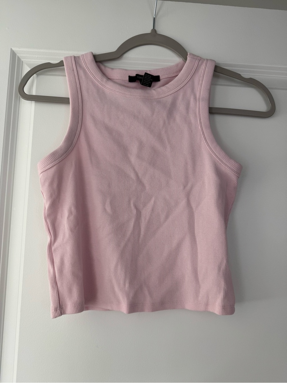 Forever 21 Light Pink Ribbed Cropped Tank